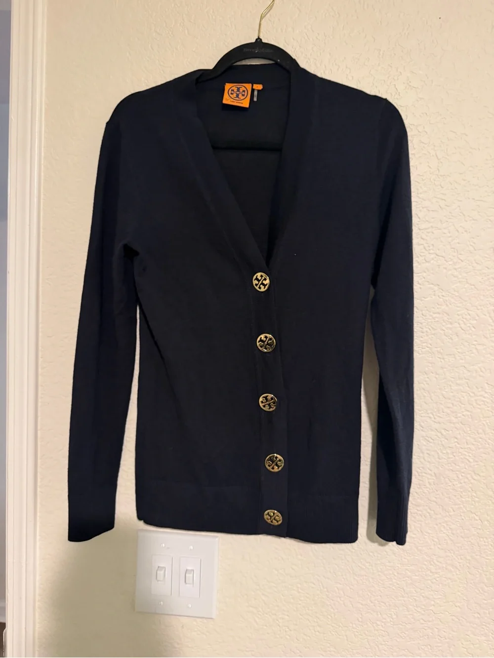 Tory Burch Black Cardigan with Gold Buttons